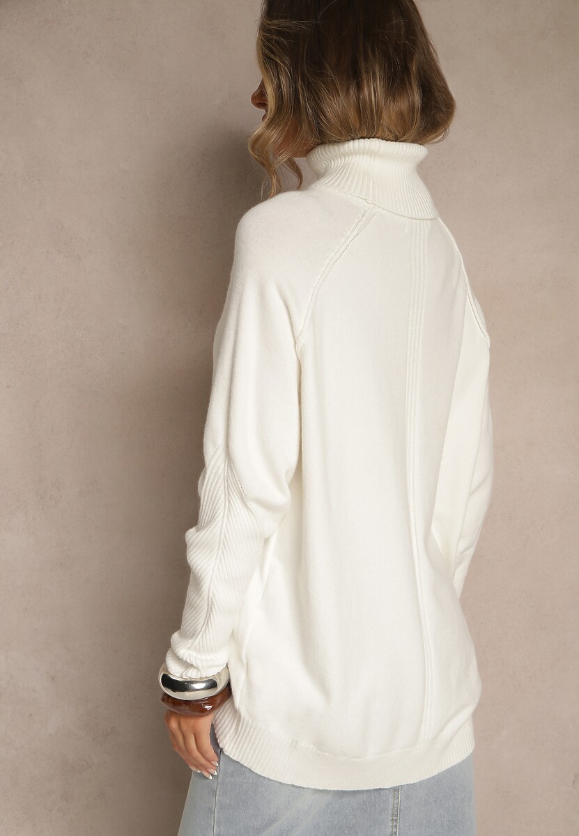 Biały Golf z Domieszką Kaszmiru o Prostym Kroju Zoirsova