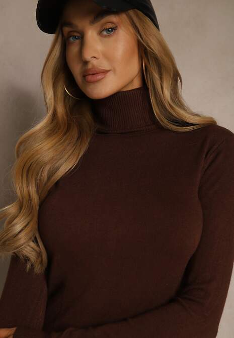 Brązowy Golf z Bawełną w Klasycznym Stylu Reiredia