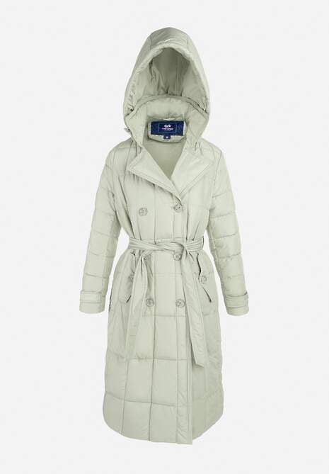 Jasnozielona Kurtka Pikowana z Paskiem Yeclu
