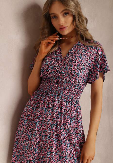 Czarno-Różowa Sukienka Platachus