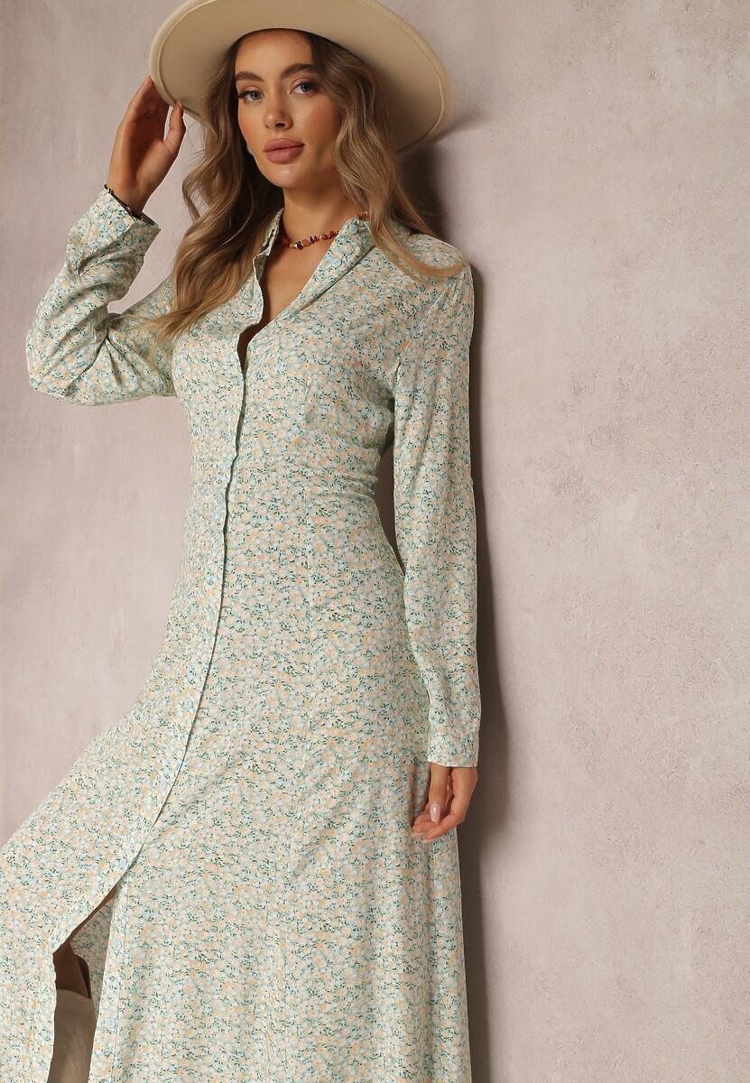 Niebiesko-Zielona Sukienka Caeoreia