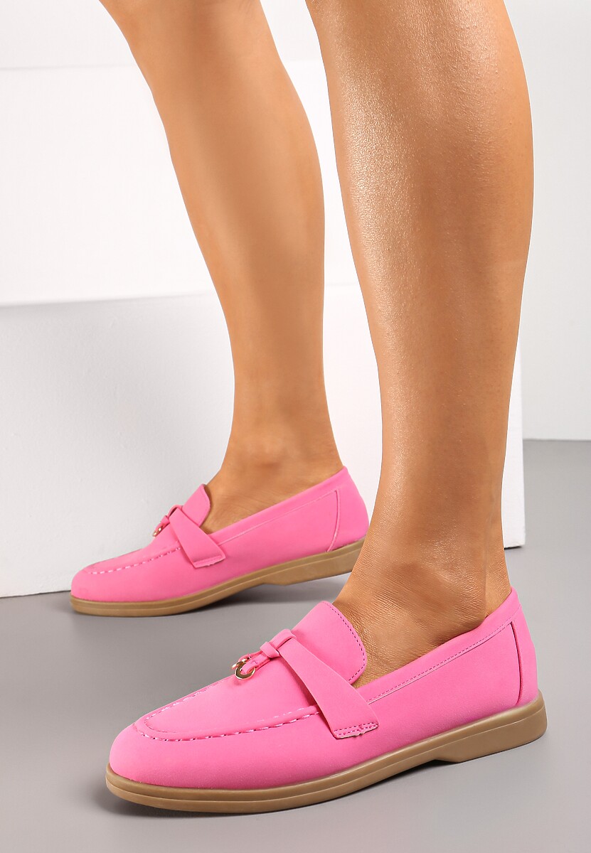 Fuksjowe Mokasyny z Imitacji Zamszu z Minimalistyczną Zawieszką Rehoda