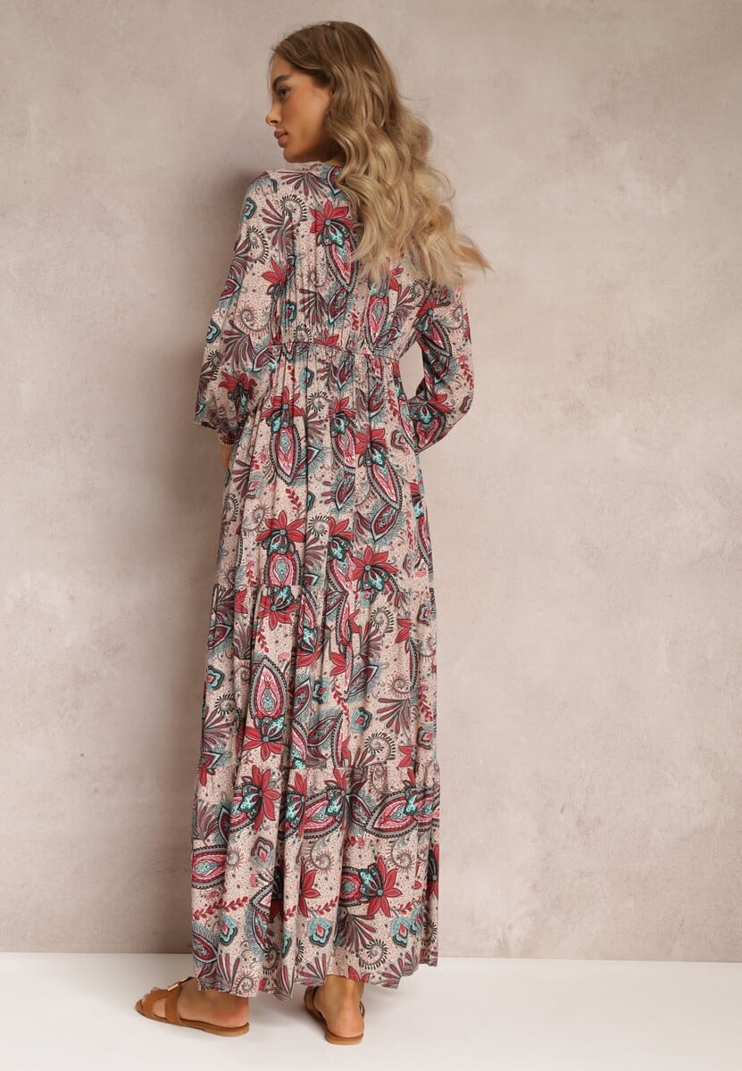 Beżowa Sukienka Demestra