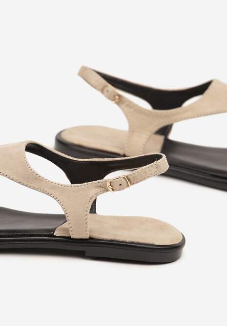 Beżowe Sandały Vices o Fasonie Japonek Meramira