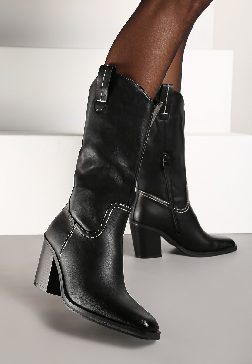 Brązowe Kozaki Kowbojki na Słupku Laoniae