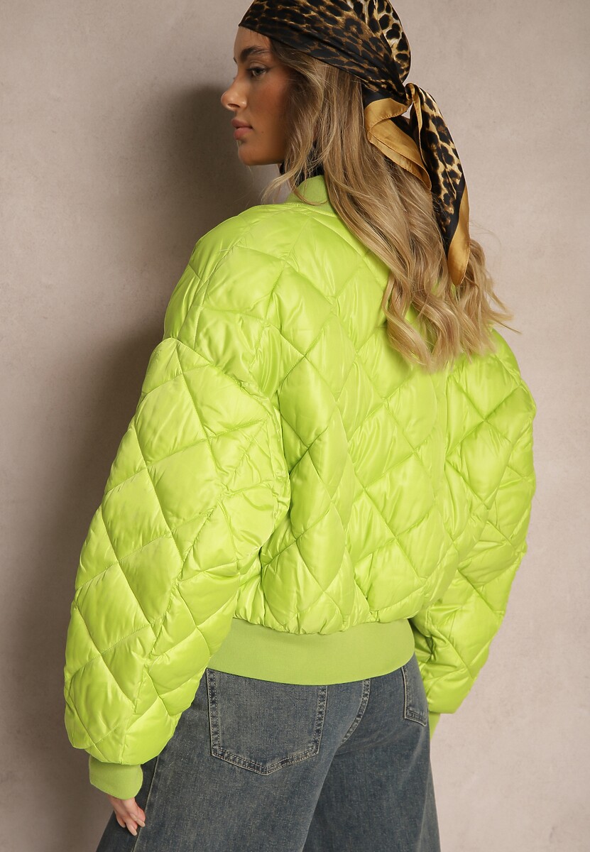 Jasnozielona Kurtka Bomberka Pikowana Yeva