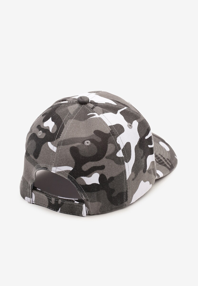 Ciemnoszara Czapka z Daszkiem we Wzór Moro Vorelle