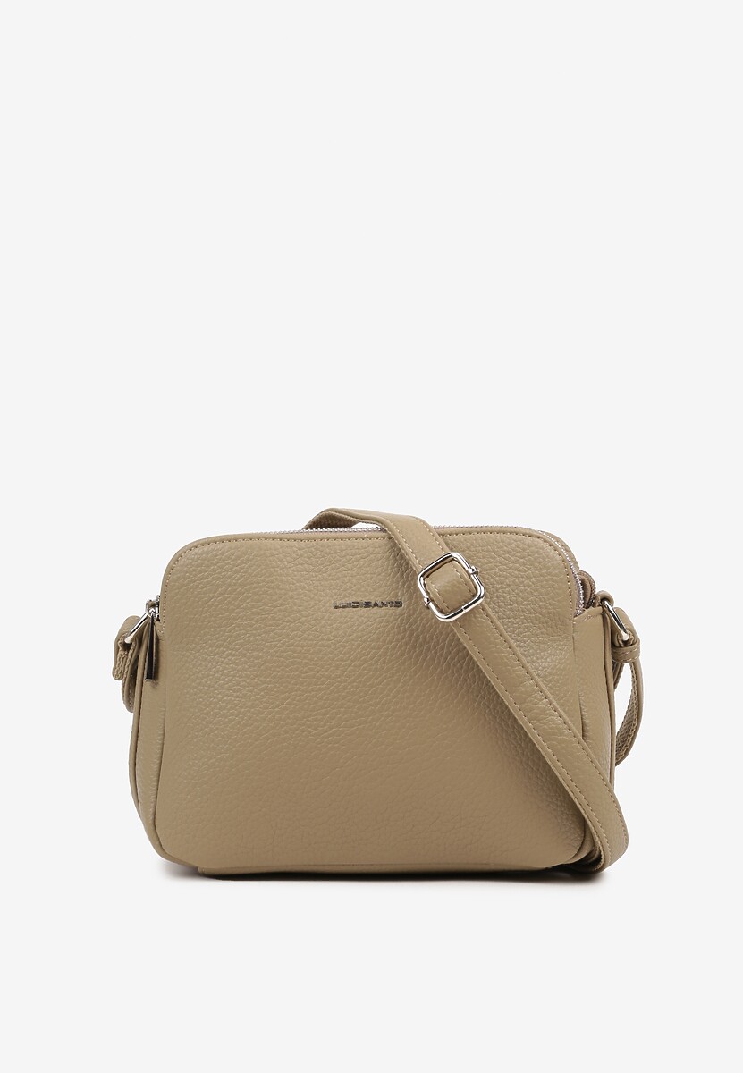 Ciemnobeżowa Torebka Ozdobiona Metaliczną Aplikacją Tanarata