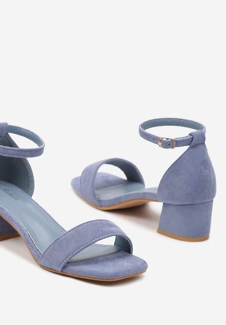 Niebieskie Sandały z Ekozamszu na Klasycznym Słupku Effiba