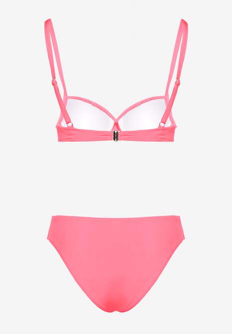 Różowe Bikini Majtki Figi Biustonosz z Trójkątną Aplikacją Natizeria