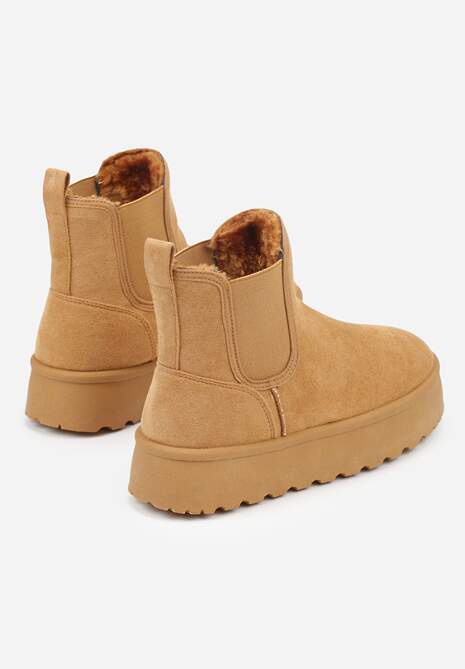 Brązowe Śniegowce na Platformie Typu Sztyblety Ahelina