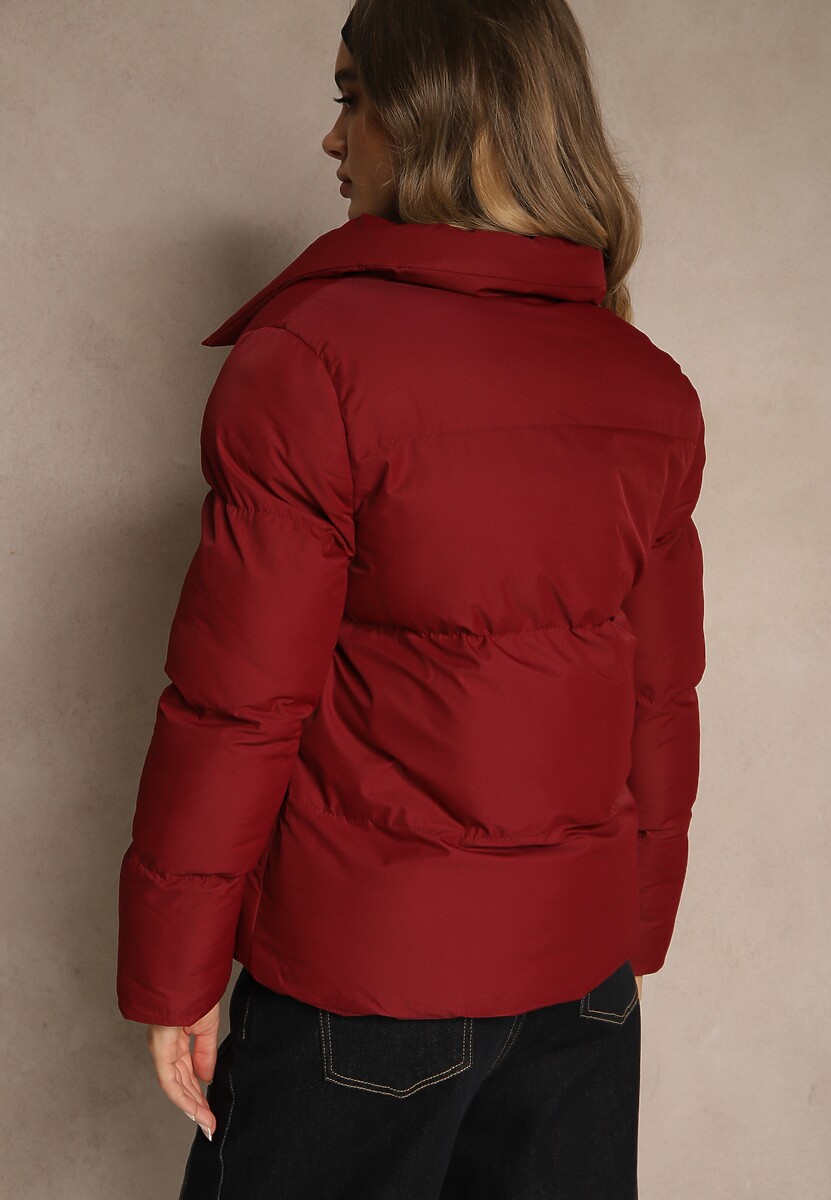 Bordowa Pikowana Kurtka na Napy Elriona