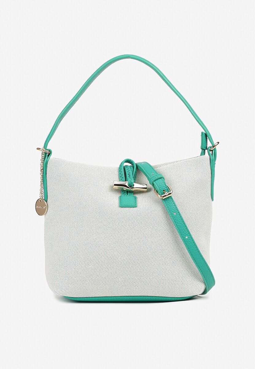 Czarna Torebka Worek z Bawełną Ozdobiona Rączką Amilone