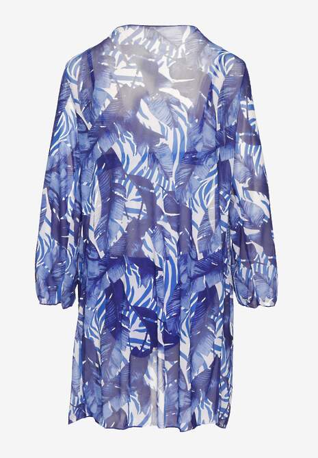 Niebieskie Bikini Majtki Figi Biustonosz i Siateczkowa Narzutka Folanisse