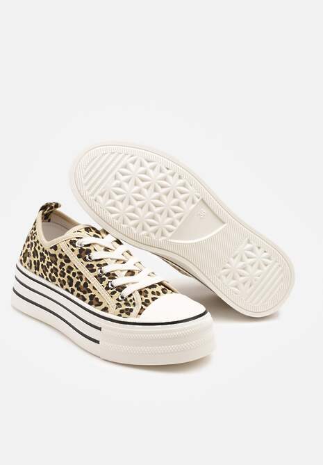 Panterkowe Trampki na Platformie Przed Kostkę Evelzivis