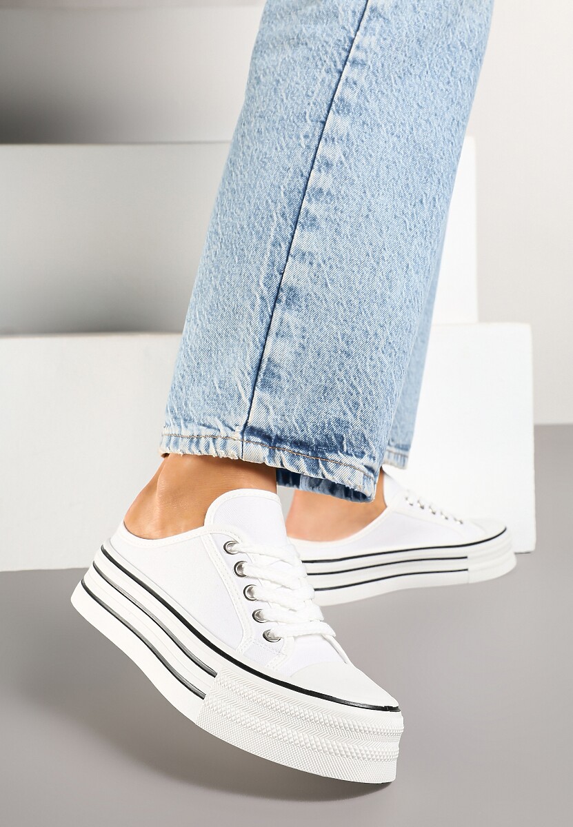 Czarne Trampki z Niską Cholewką na Podwójnej Podeszwie Lenisna