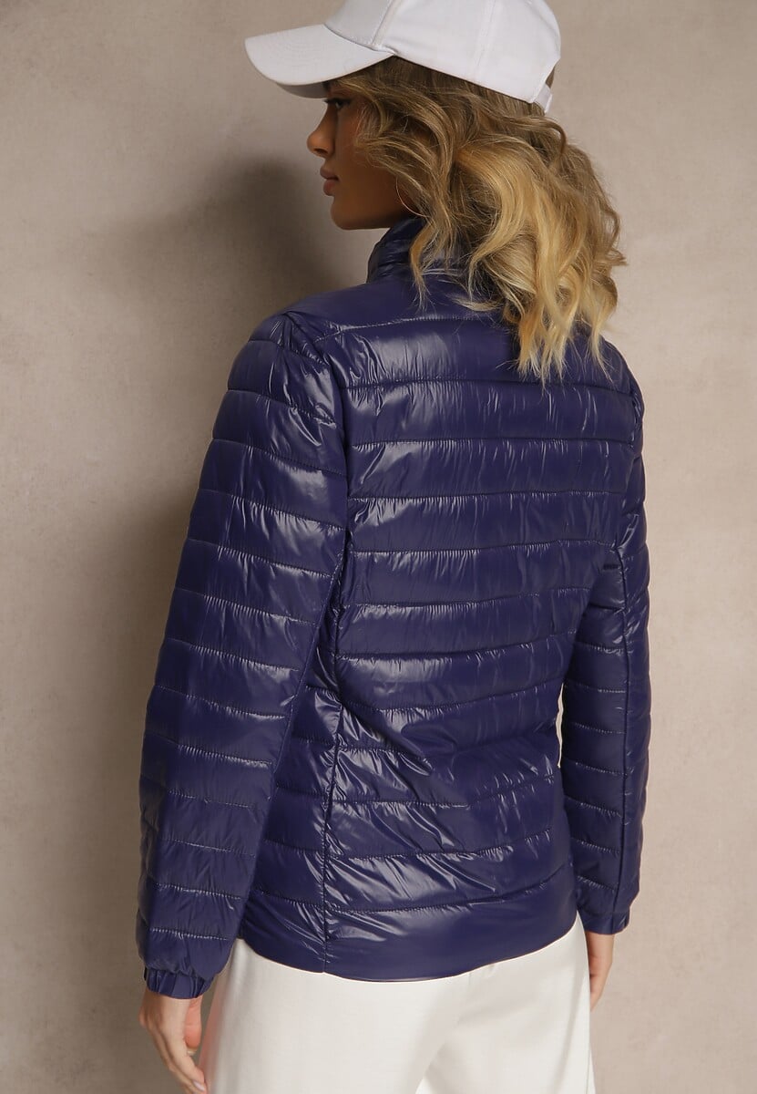 Granatowa Kurtka Pikowana Atia