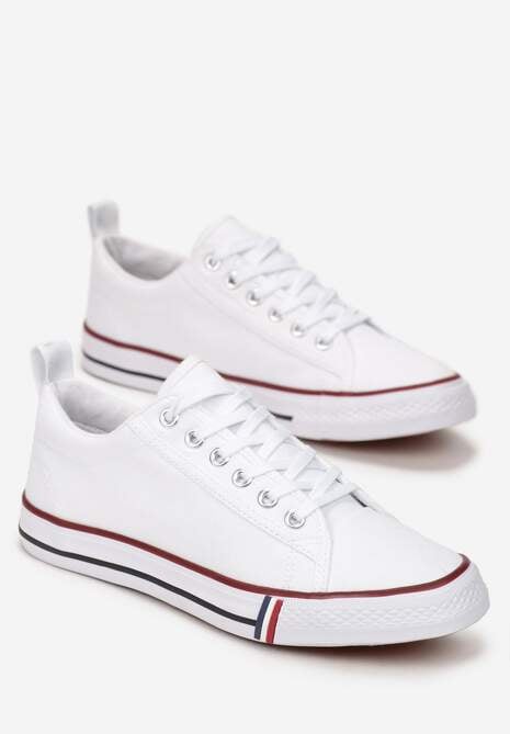 Białe Trampki przed Kostkę Sznurowane Islatia