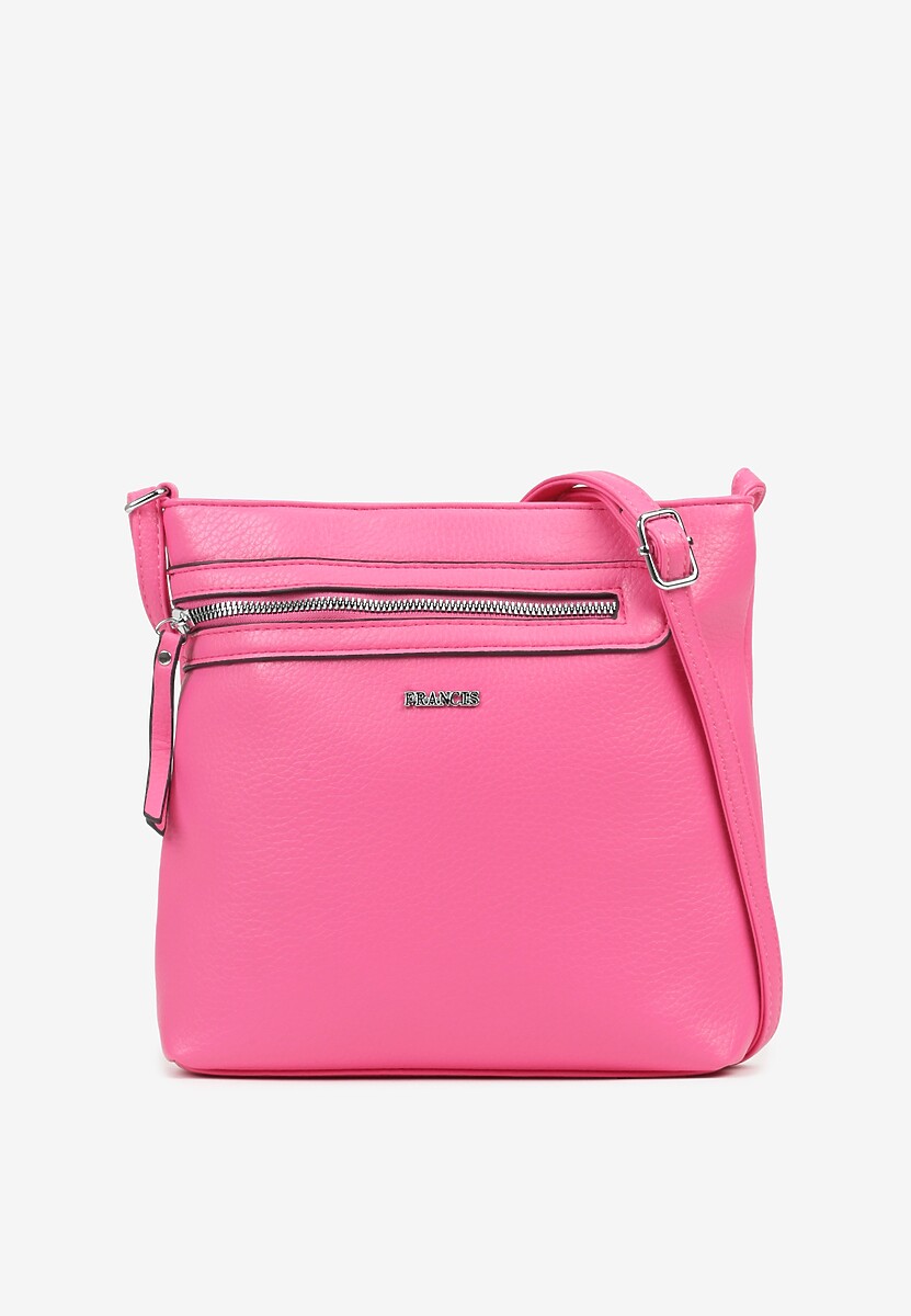 Różowa Kwadratowa Torebka Listonoszka z Suwakiem Dolatia