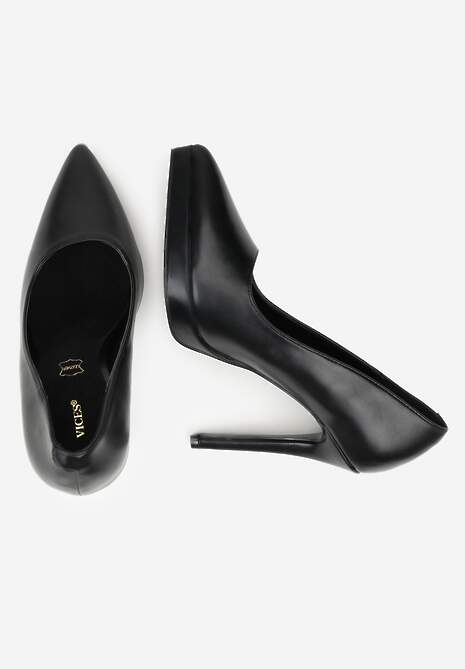 Czarne Szpilki Vices ze Skórzaną Wkładką w Klasycznym Stylu Amorisse