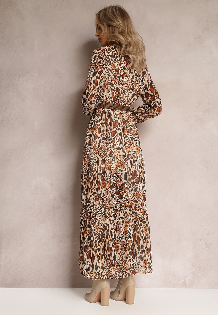 Brązowo-Beżowa Sukienka Hellanassa