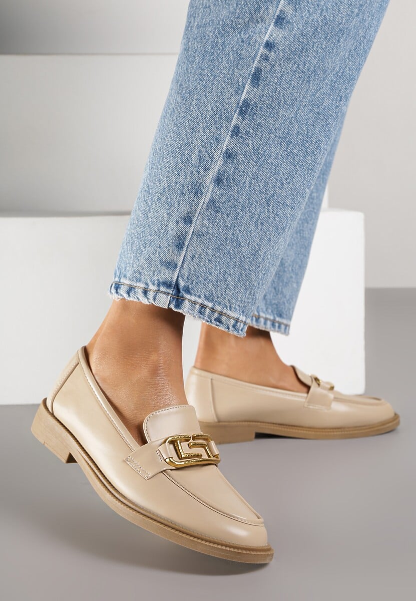 Czarne Mokasyny Wsuwane z Klamerką Wesley