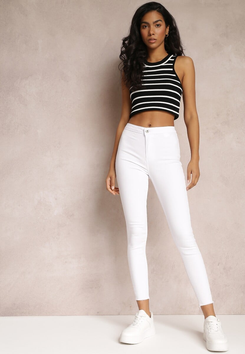 Białe Spodnie Skinny Iolochis