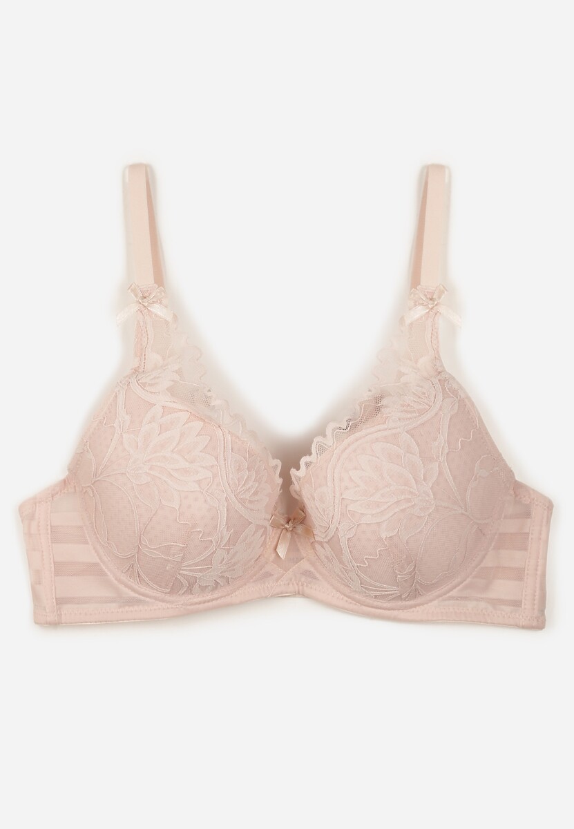 Biały Biustonosz Zdobiony Koronką i Kokardami Morgavia