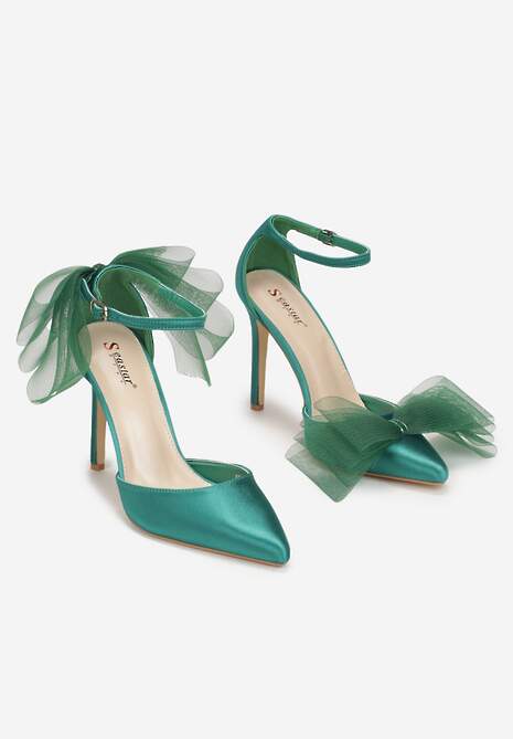 Zielone Szpilki z Tiulową Kokardką Veva
