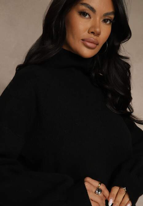 Czarny Golf Ozdobiony Ściągaczami Wedena