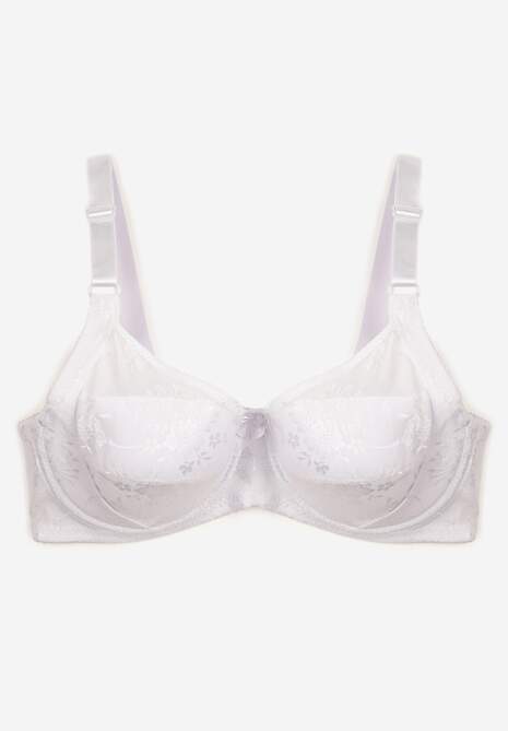 Biały Full Cup Biustonosz z Koronką Vikonie