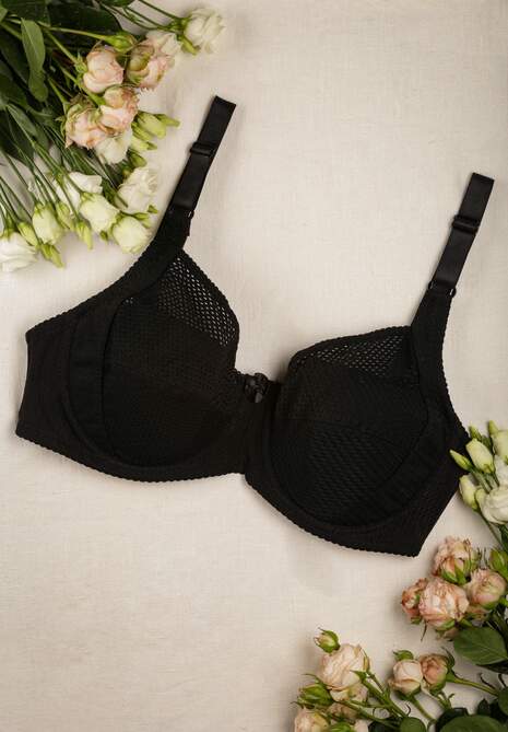 Czarny Gładki Biustonosz z Cienkimi Ramiączkami Corinthia