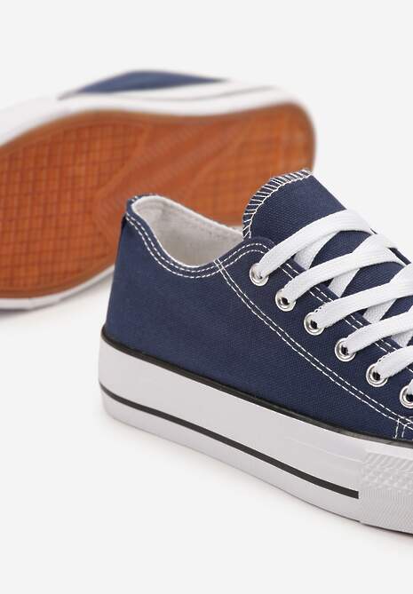 Granatowe Klasyczne Trampki Przed Kostkę Xarosa