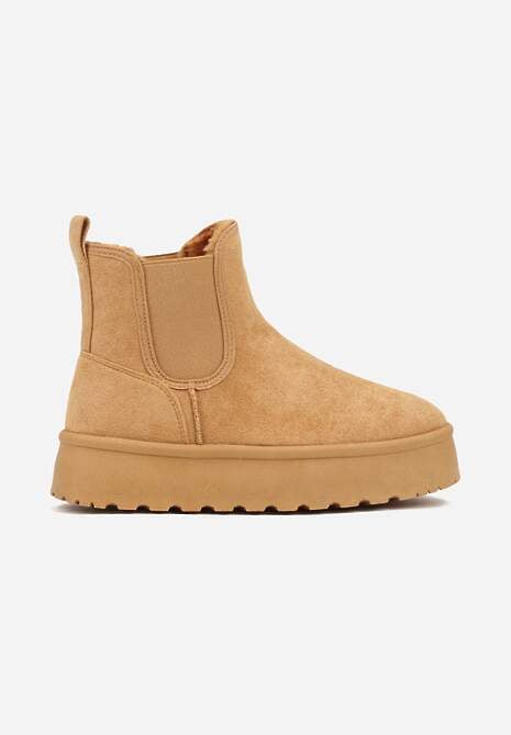 Brązowe Śniegowce na Platformie Typu Sztyblety Ahelina