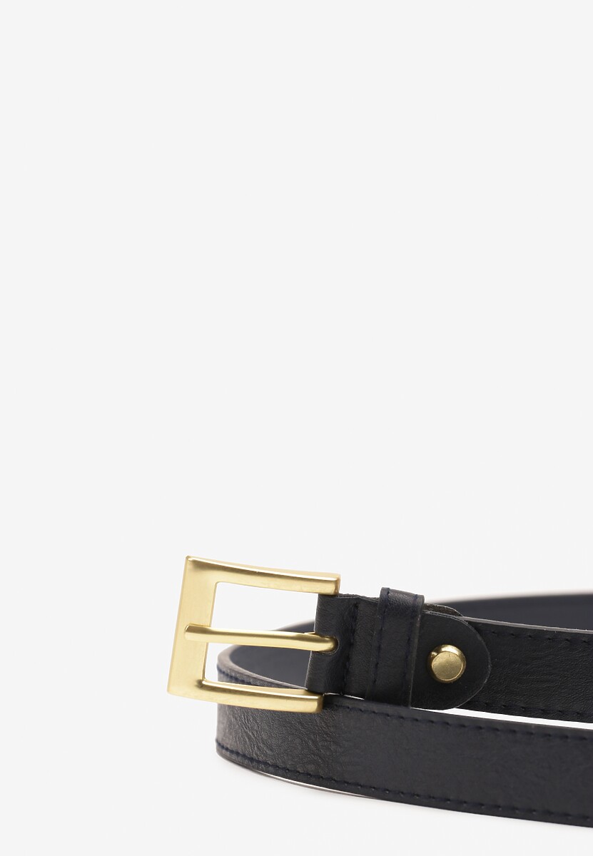 Granatowy Pasek Ozdobiony Metalową Klamrą Nairavina