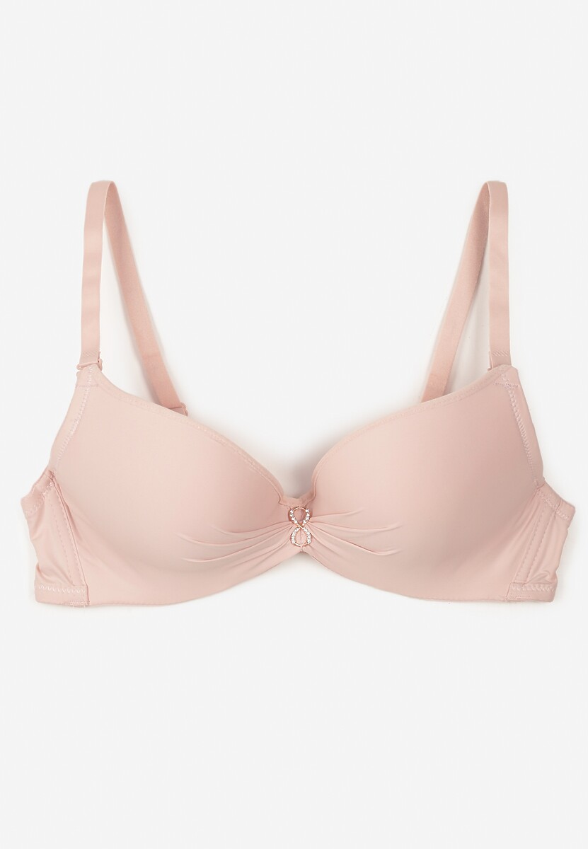 Różowy Biustonosz z Aplikacją z Cyrkonii Abantia