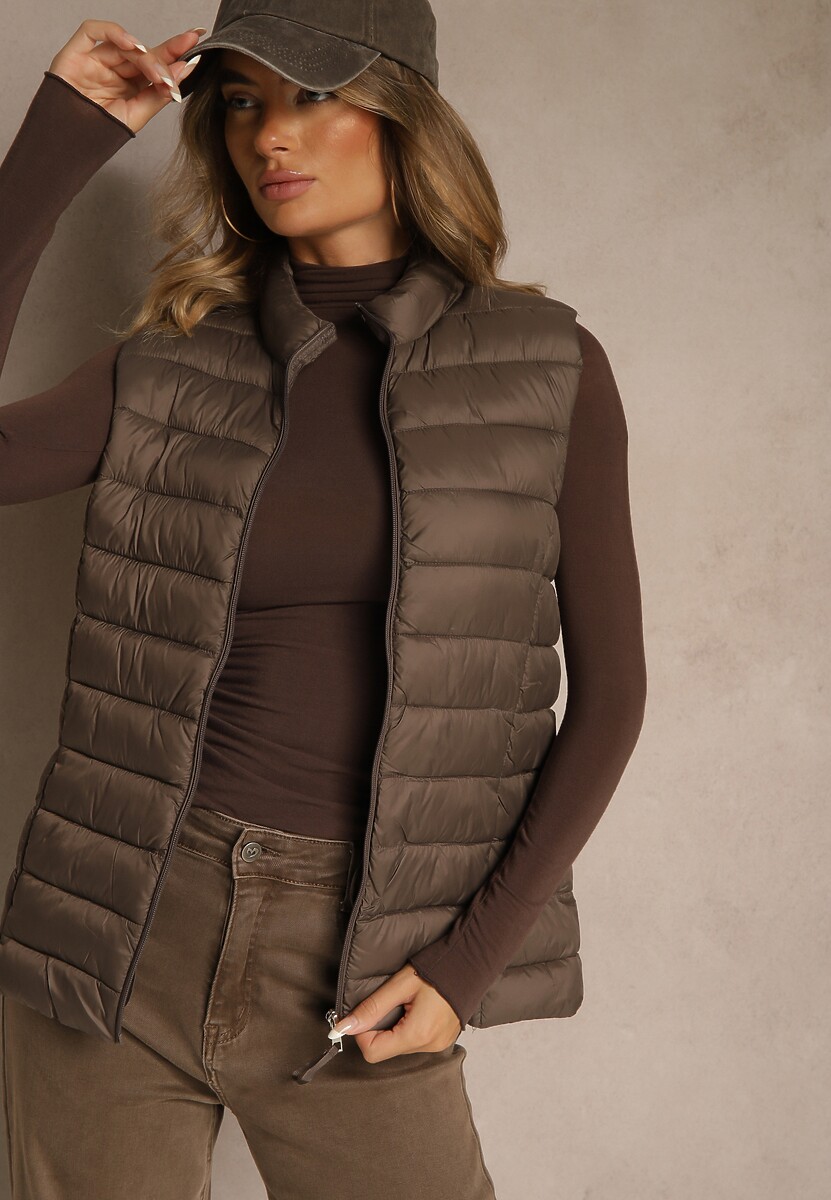 Jasnozielona Kamizelka Ozdobiona Pikowaniem Soellame