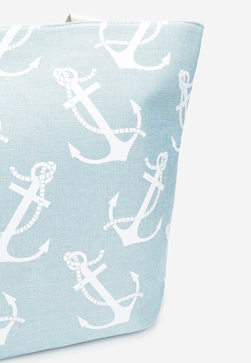 Jasnoniebieska Torebka Tote z Marynarskim Nadrukiem w Kotwice Rosalux