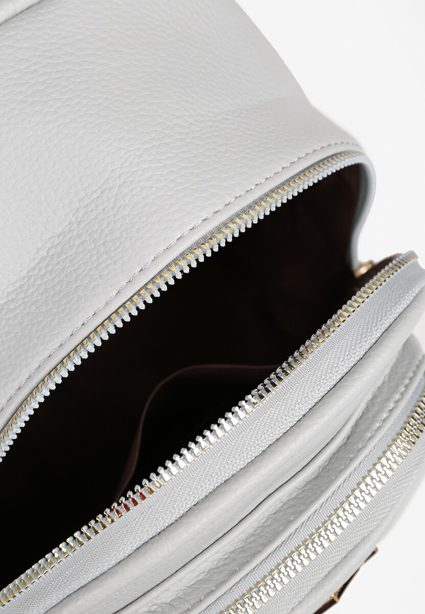 Szary Trapezowy Plecak Zdobiony Elegancką Aplikacją Nanilia