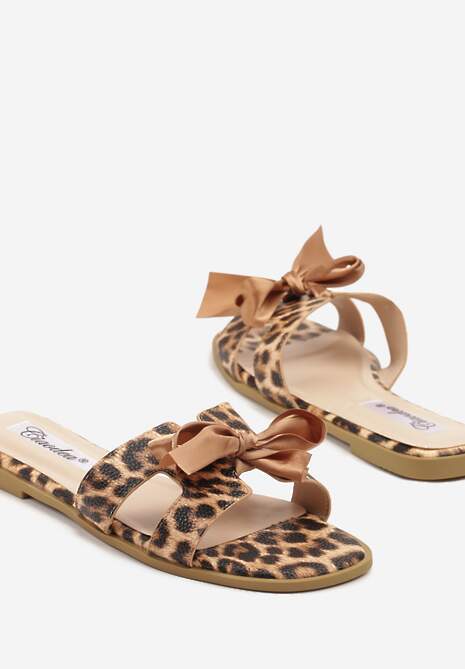 Panterkowe Klapki Ozdobione Kokardą i Wycięciami Nilirelle