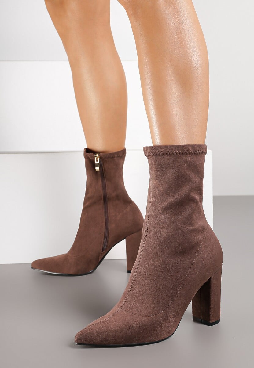 Brązowe Botki Helis