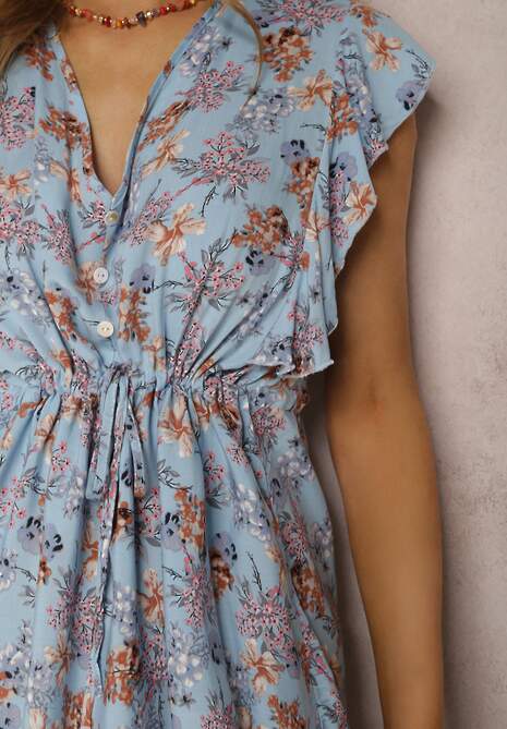 Niebieska Sukienka z Wiskozy Philameia