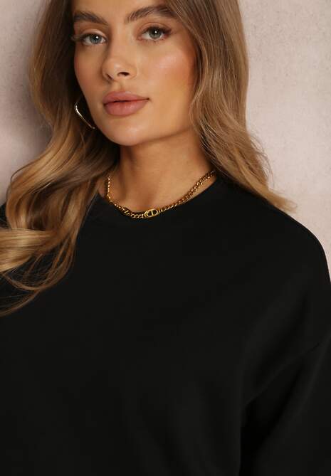 Czarna Bluza z Polarową Podszewką Heseh