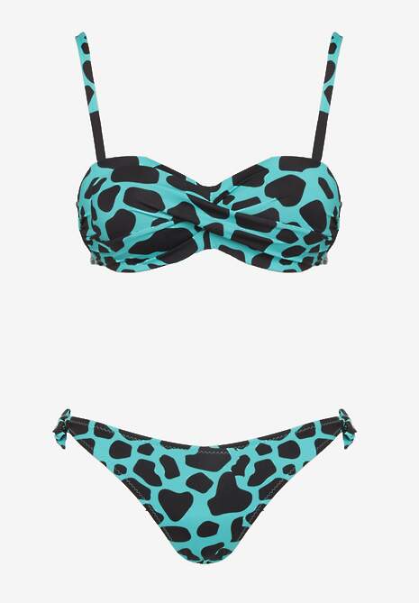 Zielone Bikini 3-częściowe Biustonosz i Majtki Figi w Dwóch Wariantach Milanisse