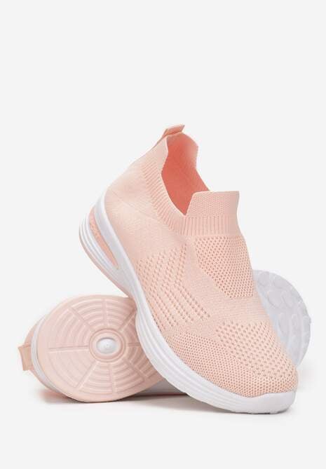 Różowe Wsuwane Buty Sportowe na Płaskiej Podeszwie Sheina