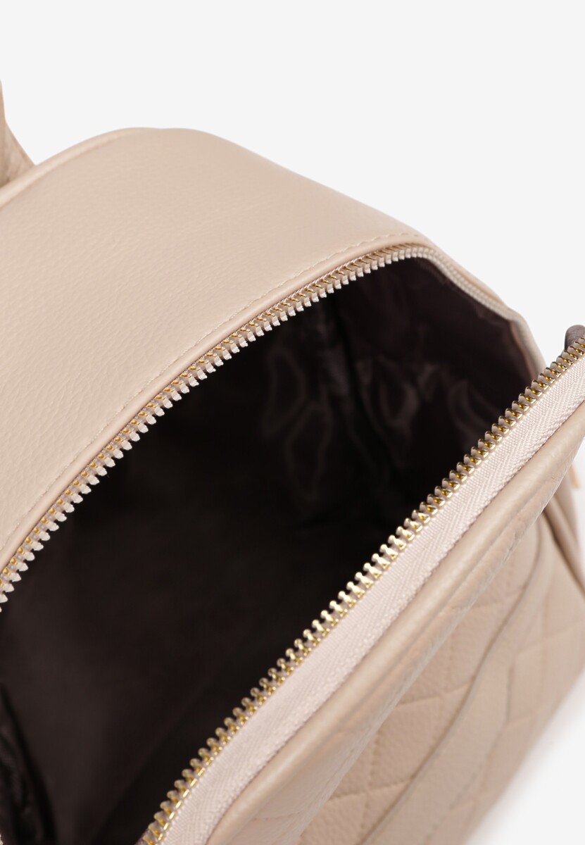 Beżowy Plecak Ozdobiony Pikowaniem Banilitia