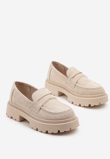 Beżowe Wsuwane Mokasyny Vices na Platformie Dionela