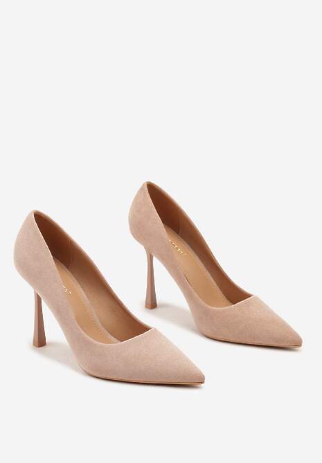 Różowe Klasyczne Szpilki z Ekozamszu z Noskiem w Szpic Sanarielle