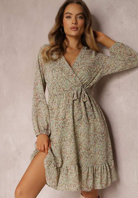 Miętowa Sukienka Olaleia