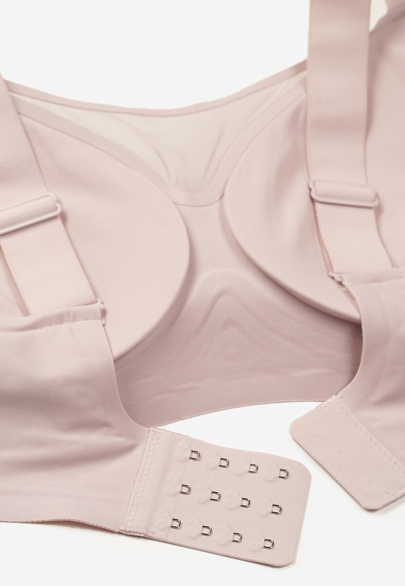 Fioletowy Biustonosz na Szerokich Ramiączkach Zdobiony Siateczkową Wstawką Salineva